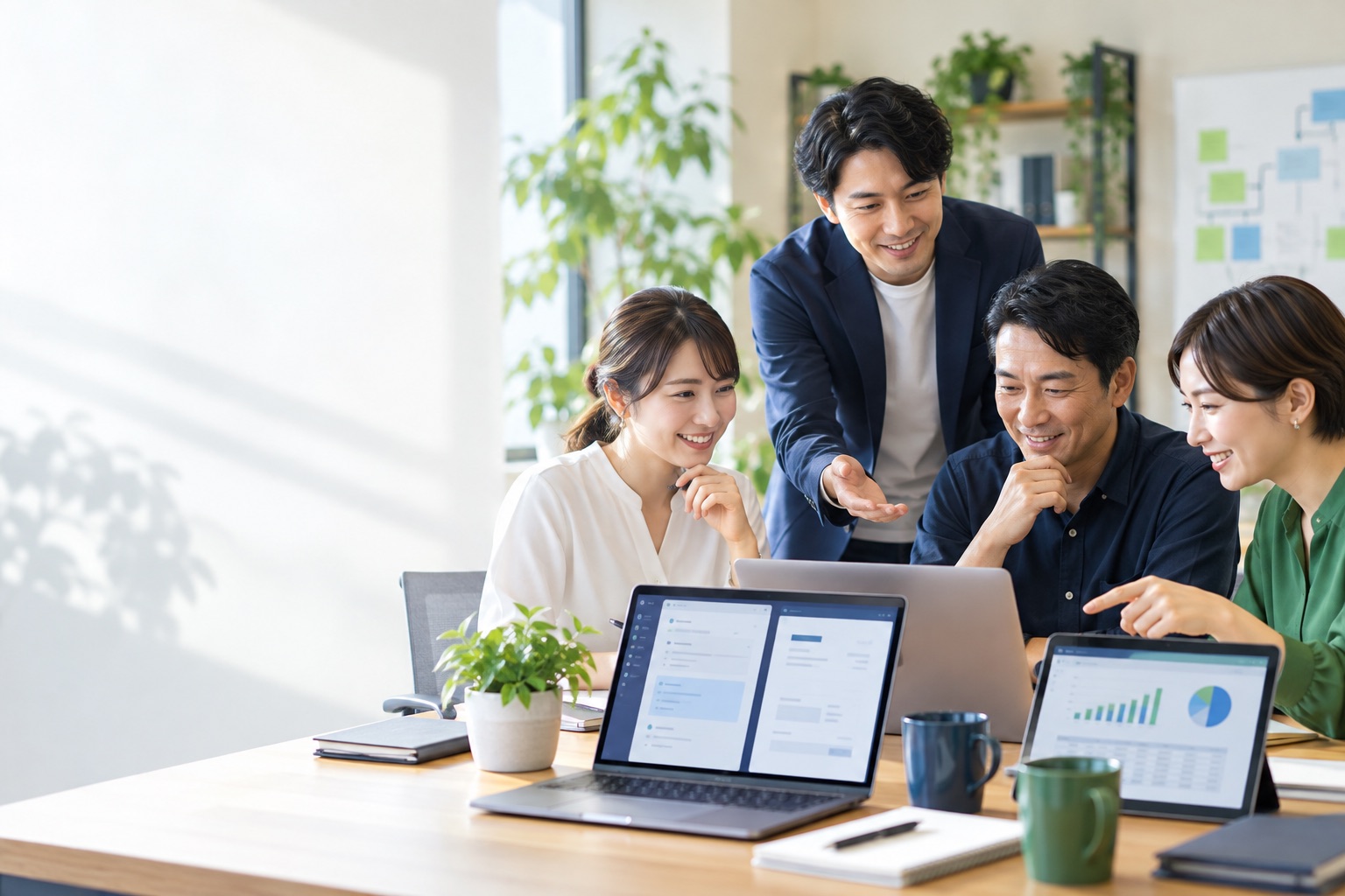 中小企業のチームがAI業務活用を学ぶ様子